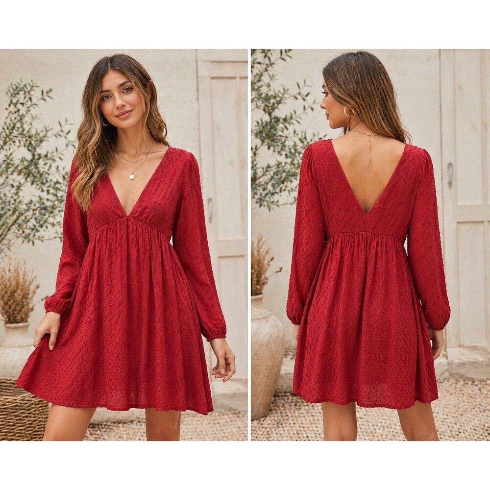 Magnolia Boutique Dress Women S Boho Babydoll Coquette Swiss Dot Empire Waist